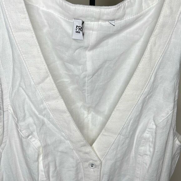 Princess Polly SUMMER SEASON LINEN BLEND MAXI DRESS WHITE Size 6 Nwot - Picture 4 of 8